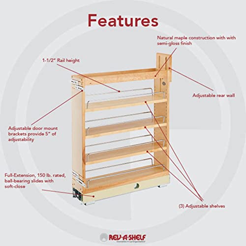 Pull Out Shelf Organizer for Kitchen and Bathroom Base Cabinets, Wooden Slide Out Rack with Soft-Close T187