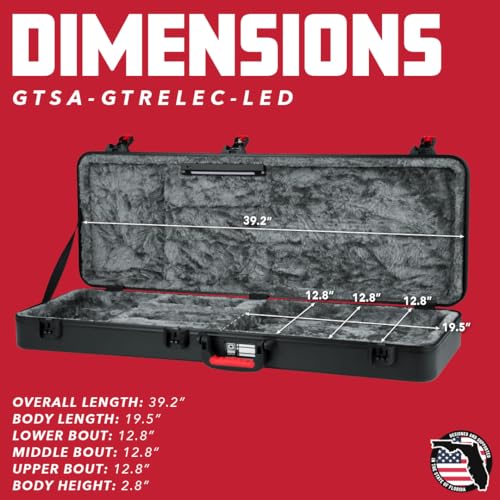 Molded Flight Case for Strat/Tele Style Electric Guitars with TSA Locking Latch U665