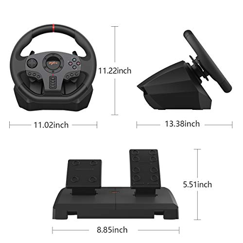 PC Steering Wheel Gaming with Linear Pedals and Dual Vibration L686