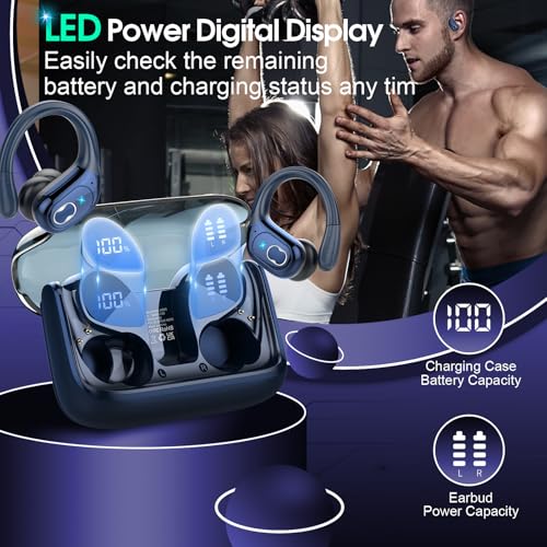 Wireless Earbuds Bluetooth 5.4 with Earhooks, IPX7 Waterproof P475856