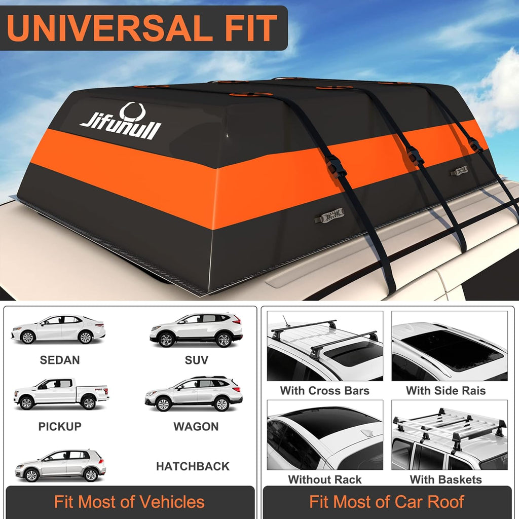 Rooftop Cargo Carrier Bag 21 Cubic Feet, Waterproof Soft-Shell Roof Rack with Anti-Slip Mat M640