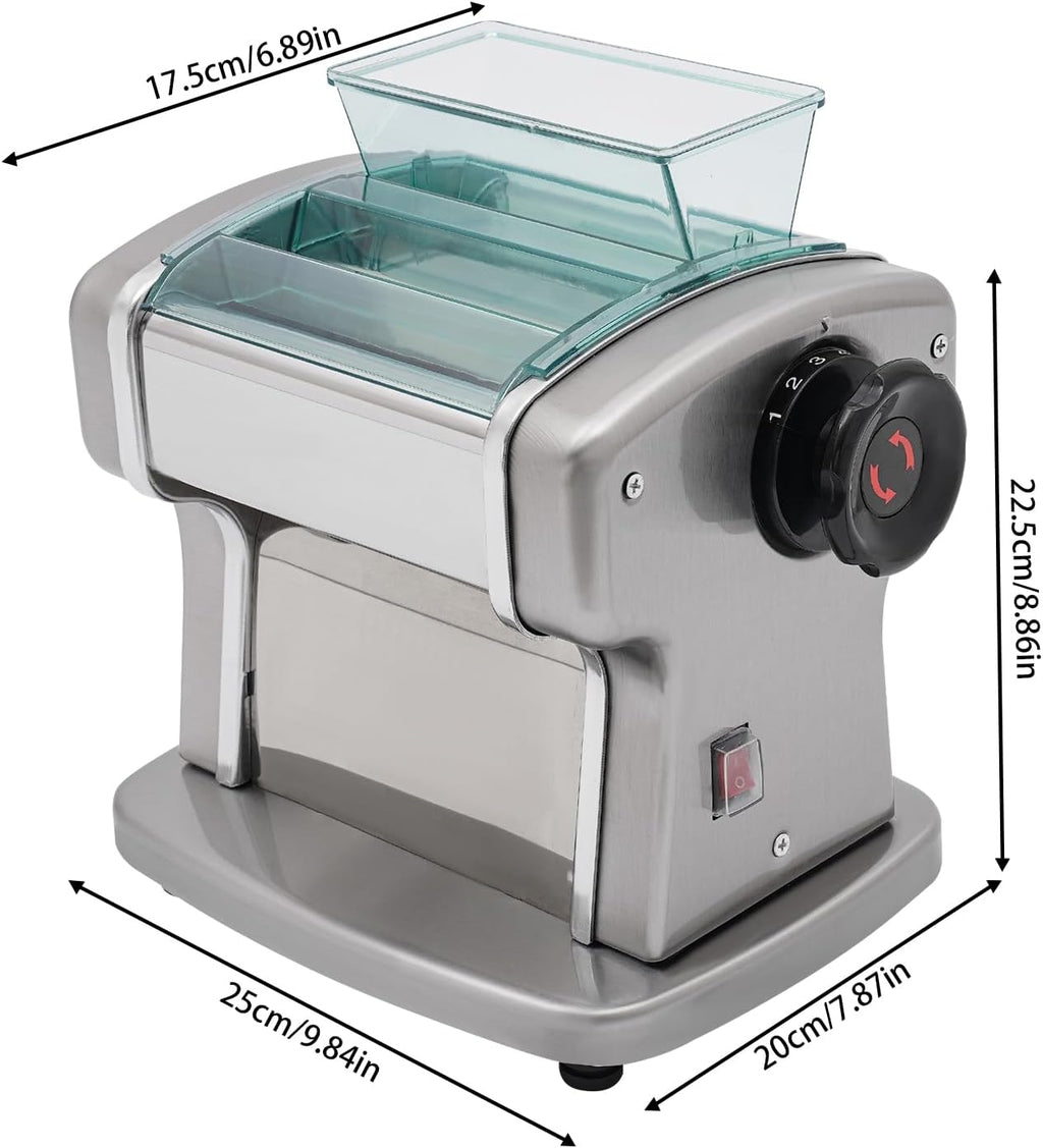 Electric Pasta Maker Machine, Automatic Noodle Machine with 9 Thickness Settings, Stainless Steel Blade, 135W H396311