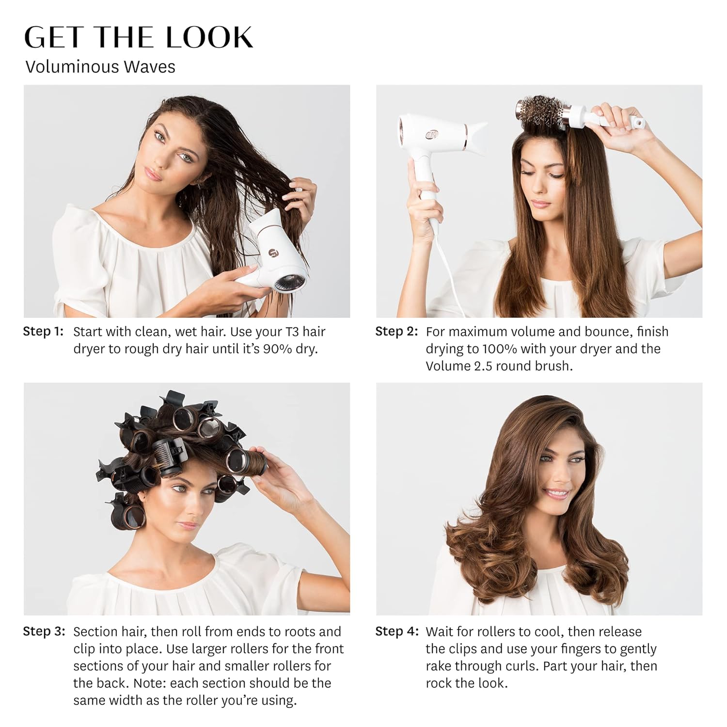 Volumizing Hot Rollers Hair Curler Set of 8 D693560