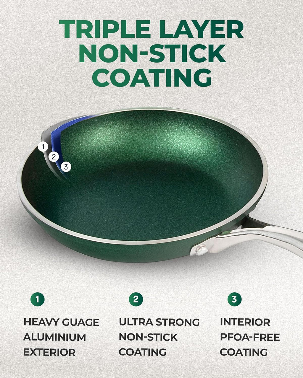 Nonstick Frying Pan 12 Inch with Mineral and Diamond Coating T656769