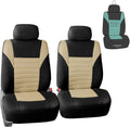 FH Group Car Seat Covers Sports Fabric Pair Set Airbag Compatible Easy Installation Universal Fit for Cars Trucks and SUVs (Gray/Black) FB070102