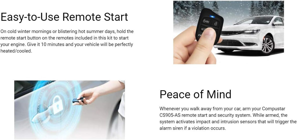 4 Button 1 Way Remote Start System 1500' Range E877