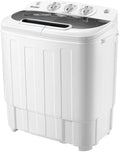 Erommy Twin Tub Mini Portable 16.5 lbs. Washing Machine and Dryer Spin Dryer Combo for Apartments, White