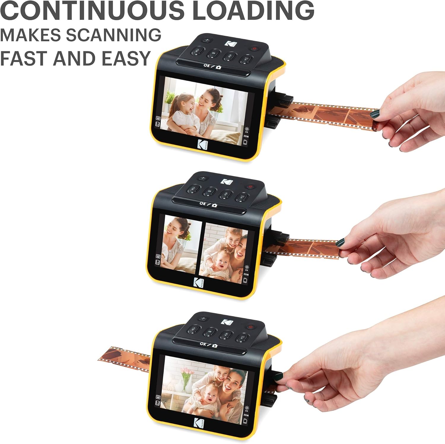 Film and Slide Scanner with 5" LCD Screen, Converts 35mm 126 110 Negatives and Slides to 22MP JPEG S414608