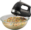 Hamilton Beach 6-Speed Electric Hand Mixer with Snap-On Storage Case, QuickBurst, Beaters, Whisk and Bowl Rest , Black
