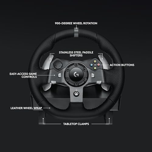 Racing Wheel and Pedals with Force Feedback and Shifter for Xbox, PC, Mac E1773