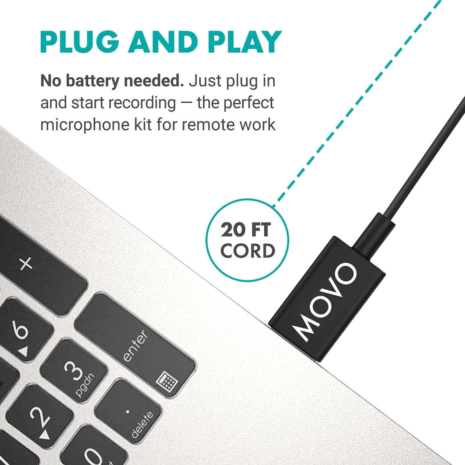 USB Lavalier Clip-on Omnidirectional Microphone for Laptop, PC and Mac F281