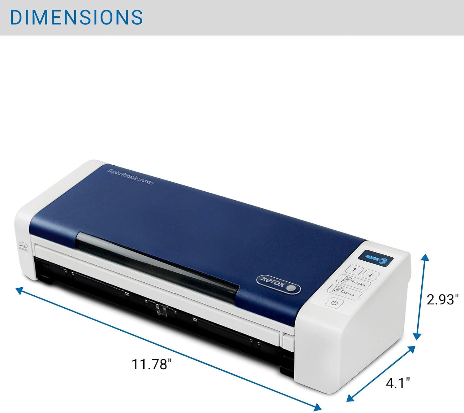 Portable Duplex Document Scanner, Blue & White C315