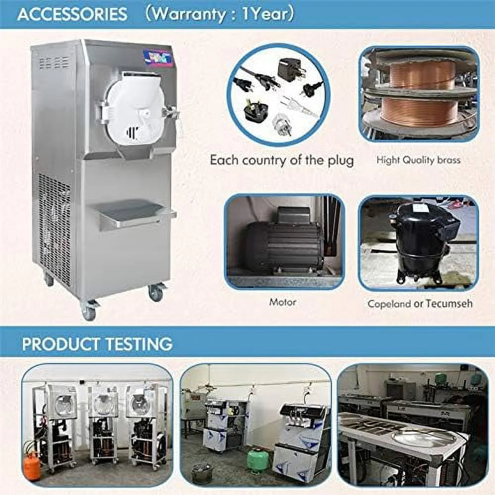 Commercial Hard Ice Cream Machine, Italian Water Ice Machine, Batch Freezer 14L W75511