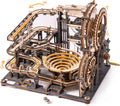 ROKR 3D Wooden Puzzles Wood Marble Run Chain Model Mechanical Building Kit for Adults to Build Unique Gift for Friends and Family (Night City)