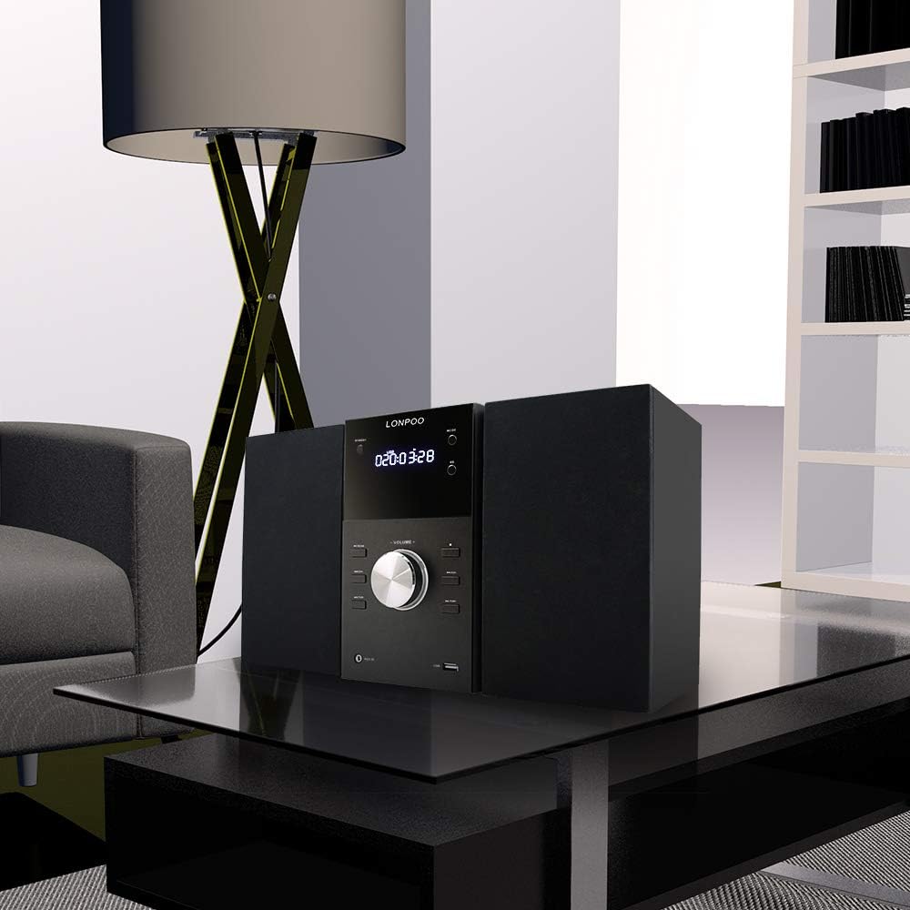 Home Stereo System with CD Player, Bluetooth, FM Radio and Remote Control U7777