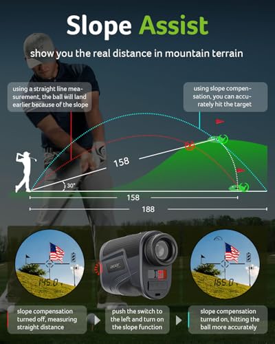 Golf Rangefinder with Slope, 800/1200 Yards, 6X Magnification W772210