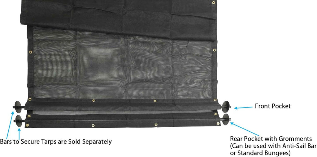 7 x 20 ft Dump Truck Vinyl Coated Mesh Tarp Cover with Double Pocket J7741