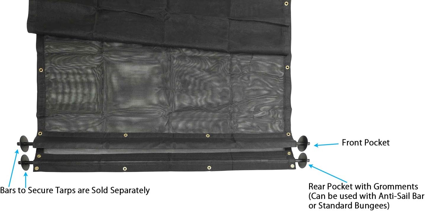7 x 20 ft Dump Truck Vinyl Coated Mesh Tarp Cover with Double Pocket J7741