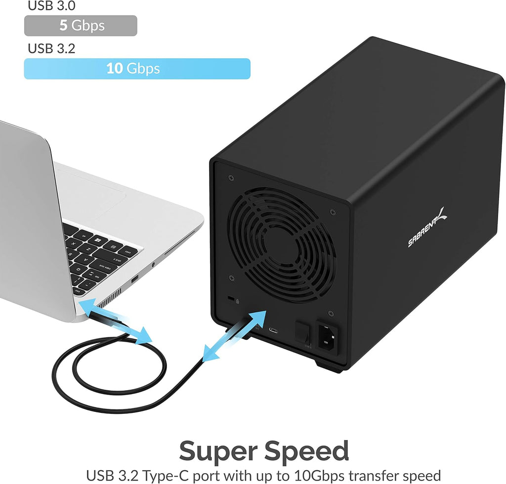 USB 3.0 to SATA Dual Bay External Hard Drive Docking Station for 2.5/3.5in HDD SSD with Cloner Function J42226