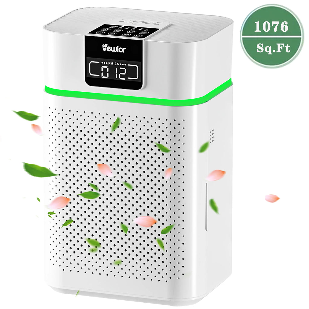 Air Purifiers for Home with HEPA 13 Filter, Large Air Purifier Up to 1076 Sq.Ft, True HEPA Filter Removes Dust Odor Allergens 99.97% of Pet Hair Smoke, White