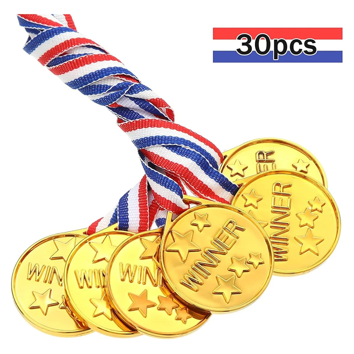 Gold Plastic Winner Medals for Kids Sports Competition Party Favors X81897