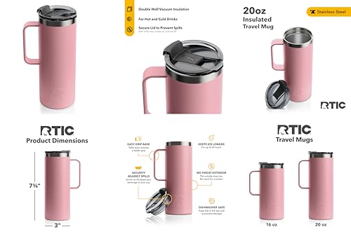 20 oz Stainless Steel Vacuum-Insulated Travel Mug with Lid and Handle Z619276