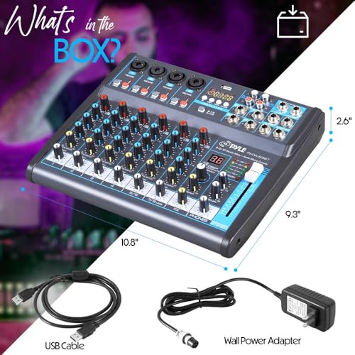 8 Channel Digital Audio Mixer with USB, Bluetooth, and DSP Effects A566796