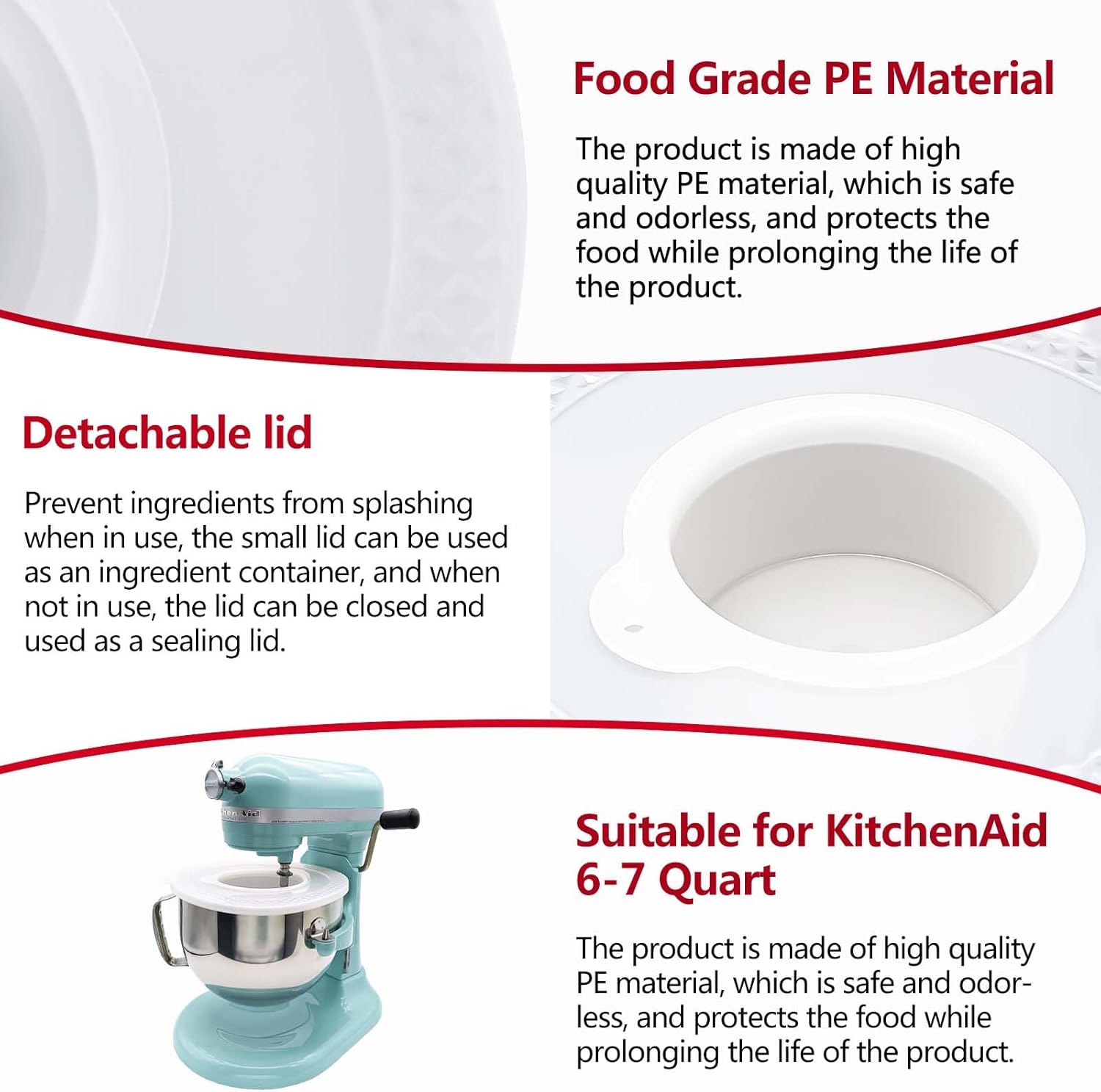 Mixer Bowl Covers for 6-7 Quart Bowl-Lift Stand Mixers L94306