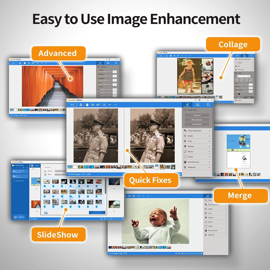 Photo Scanner for 4x6 Photos, Auto Crop and Deskew, CCD Sensor, Mac and PC Compatible O25449