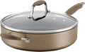 Anolon Advanced Home Hard-Anodized Nonstick Sauté Pan with Helper Handle, 5-Quart, Bronze