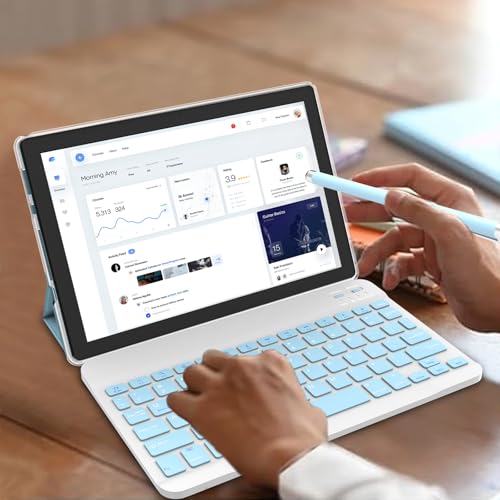 Tablet 10 inch with Keyboard Case, 12GB RAM, 1280x800 IPS HD Touch Screen E354