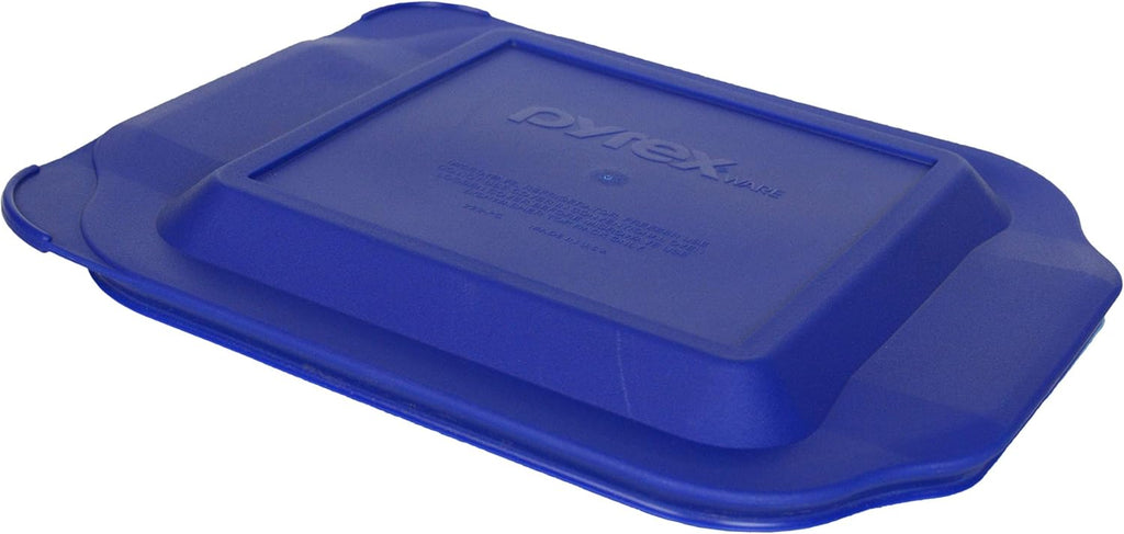 2-Pack Square Glass Baking Dishes with Blue Lids U606