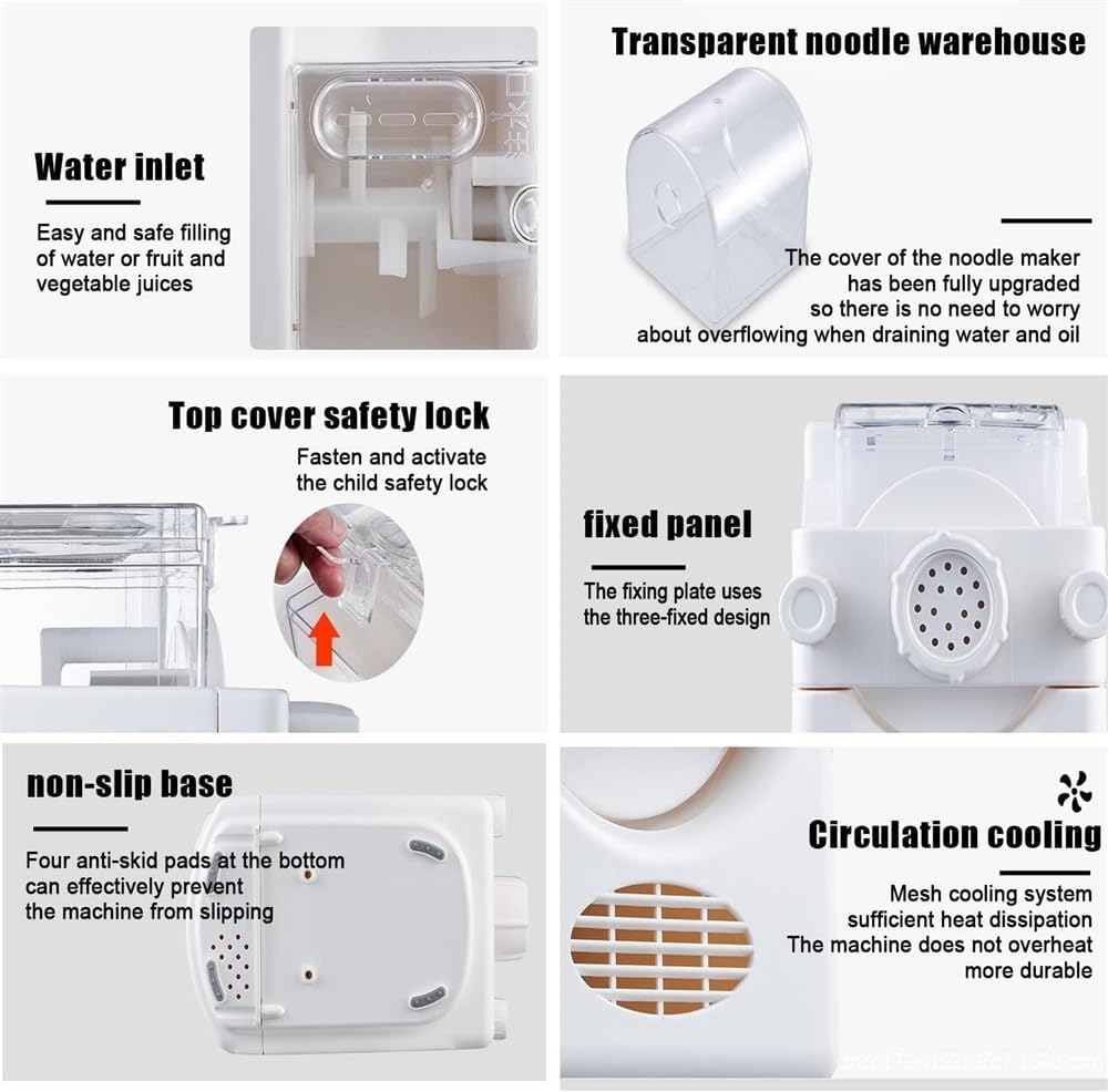 Electric Pasta Maker Machine, 180W Automatic Pasta Extruder for Spaghetti, Noodles, Dumpling Skin L94788