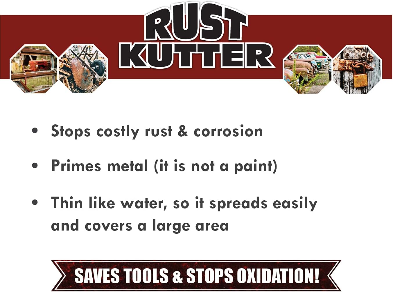 Rust Converter Gallon - Stops Rust and Prepares Surface for Painting, Pack of 2 E33484