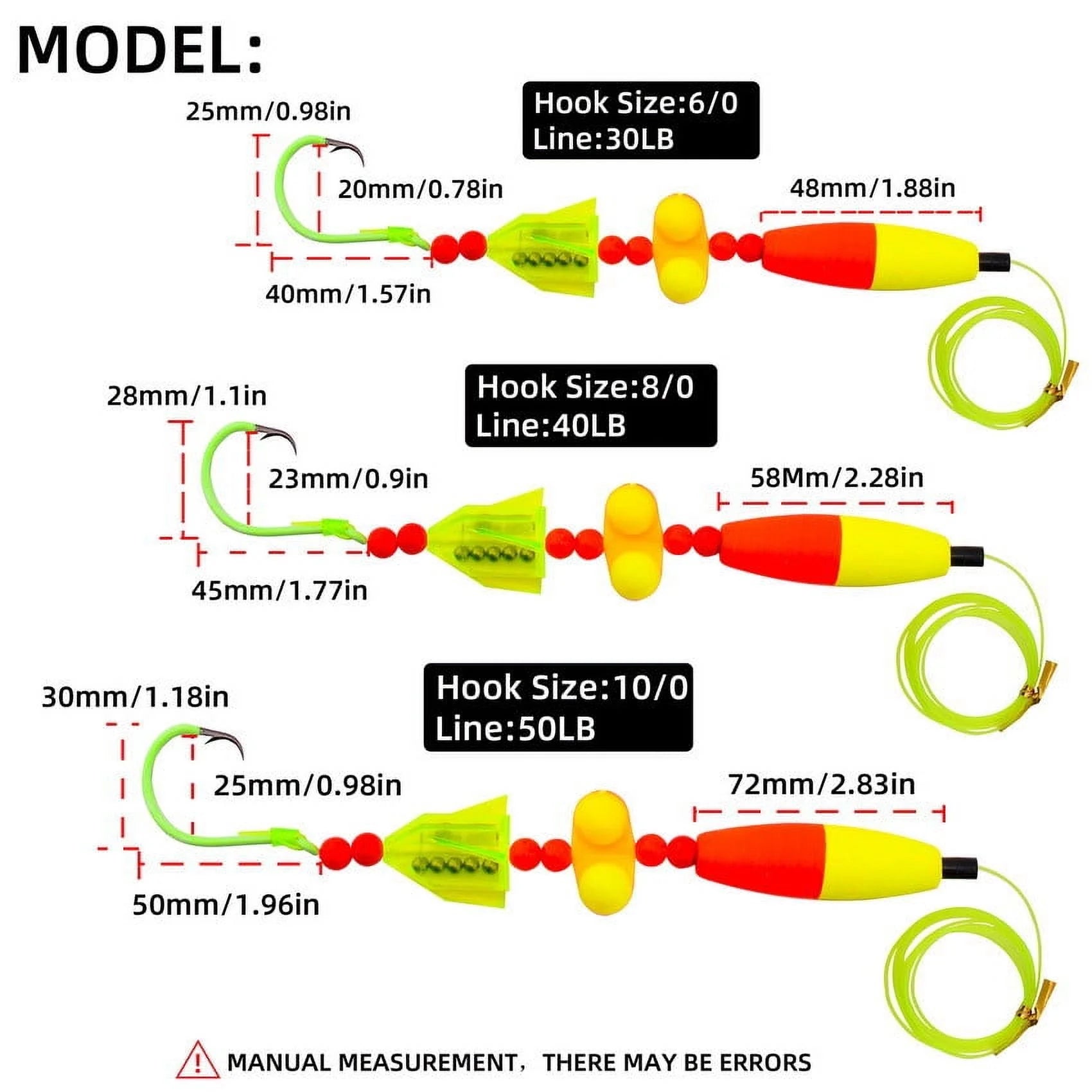 Catfish Rigs with Circle Hooks for Bank Fishing E578798