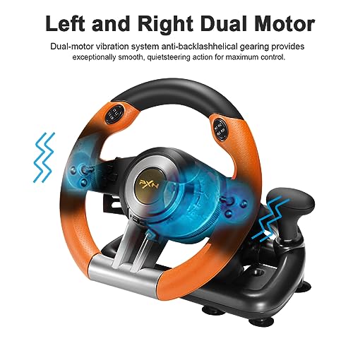 Xbox Steering Wheel 180° PC Gaming Racing Wheel with Linear Pedals and Paddles R493312
