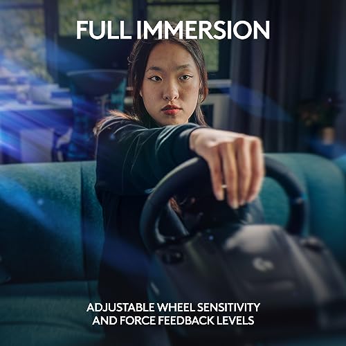 Racing Wheel and Pedals with Force Feedback, Gaming Steering Wheel for PS5, PS4, PC, Mac, Black W946