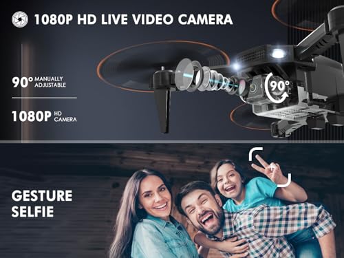 Mini Drone with Camera for Kids, Remote Control Helicopter Toy with 1080P FPV R98537