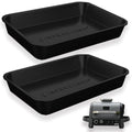 Drip Pan for Ninja Woodfire Outdoor Grill OG701 OG751 Set of Two Reusable Liner Silicone Trays, Non-Disposable and Heat Resistant for Wood Fire Smoker Air Fryer 7-in-1 by INFRAOVENS