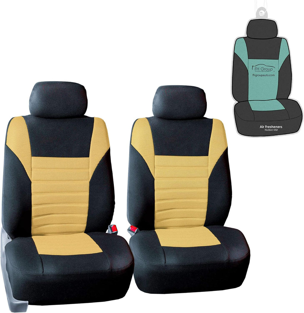 Car Seat Covers Pair Set, Airbag Compatible, Universal Fit for Cars Trucks and SUVs, Gray/Black O278981