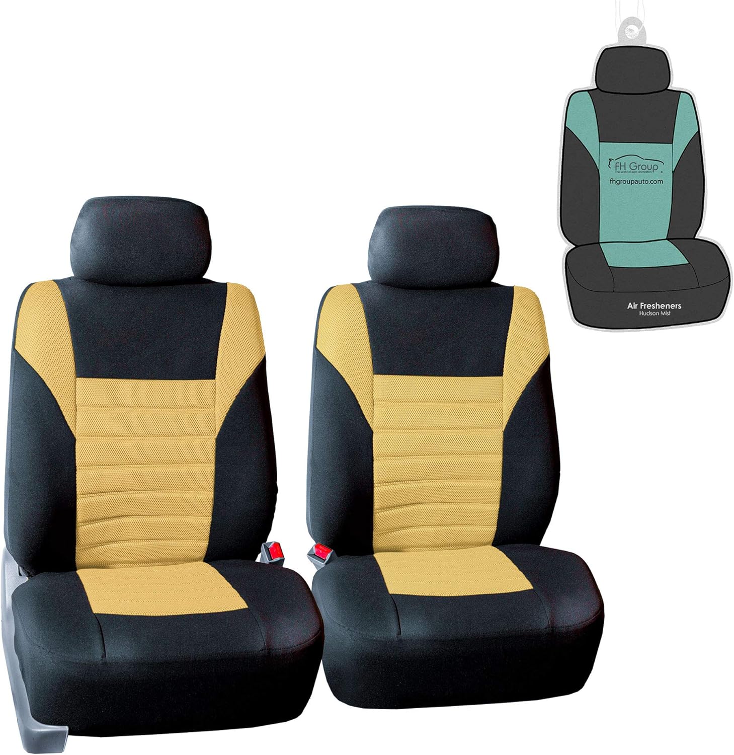 Car Seat Covers Pair Set, Airbag Compatible, Universal Fit for Cars Trucks and SUVs, Gray/Black O278981