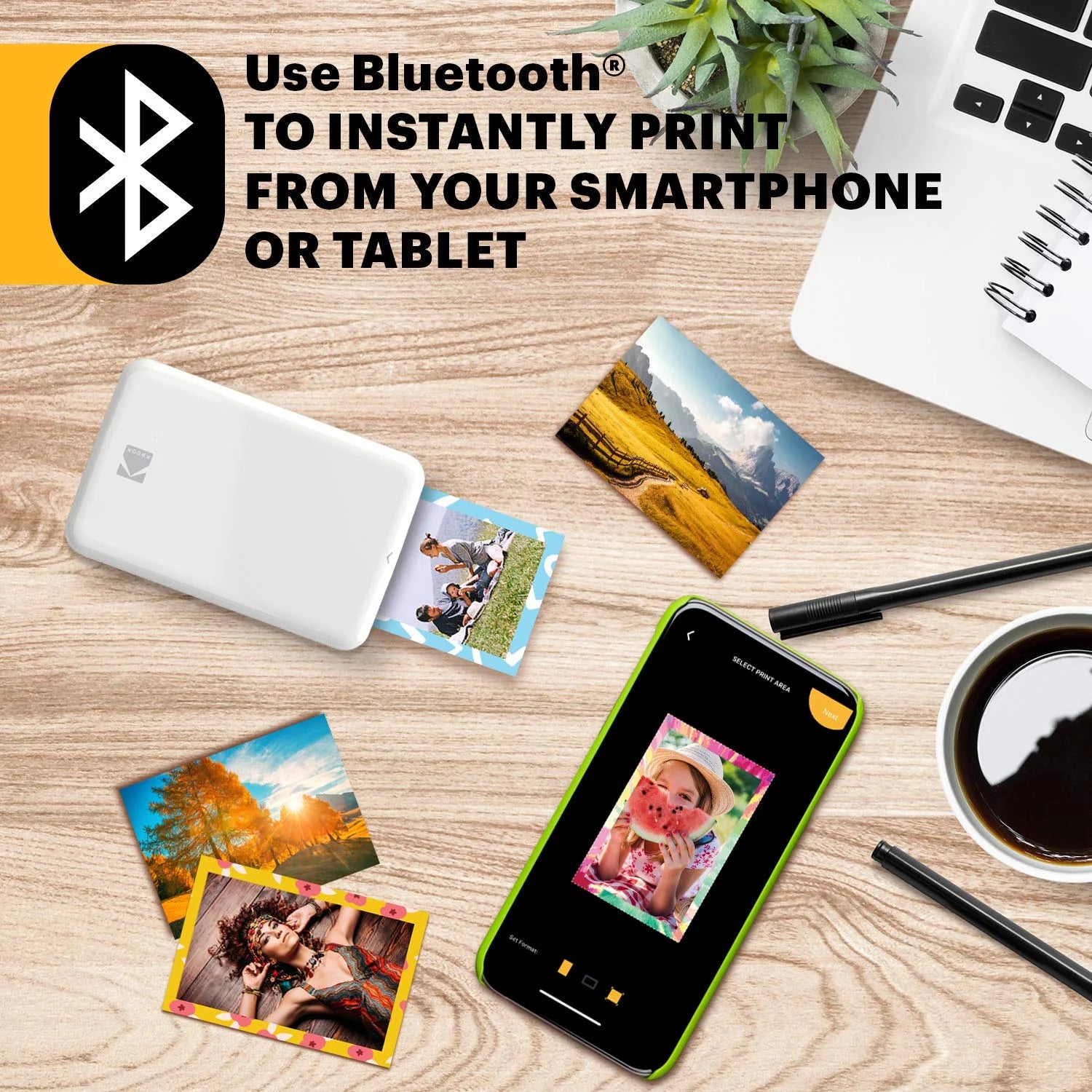 Instant Photo Printer Go Bundle (White) for iOS & Android O480