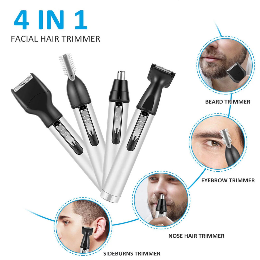 USB Rechargeable 4-in-1 Ear and Nose Hair Trimmer for Men L784