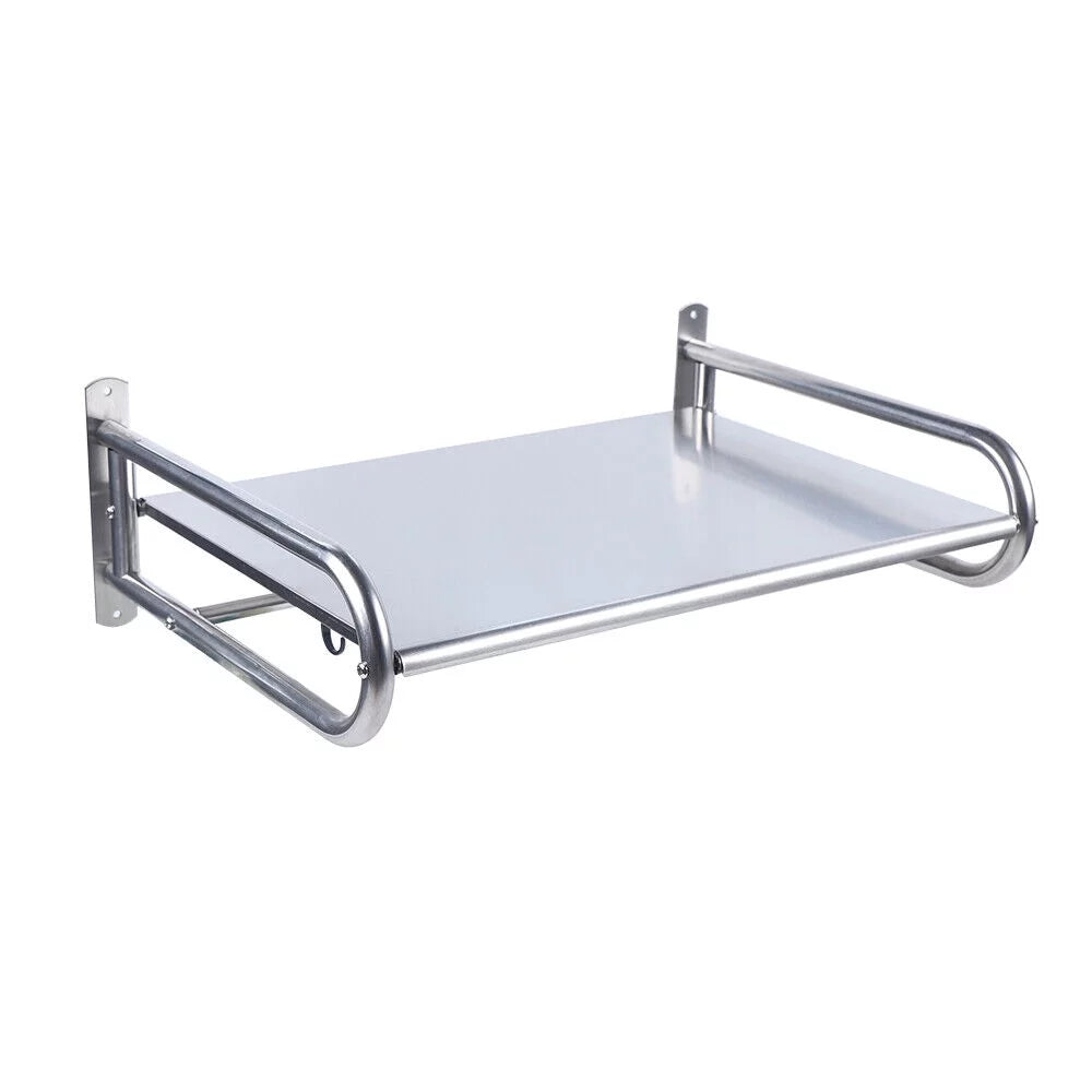 Stainless Steel Wall-Mount Microwave Oven Rack with 6 Hooks R473