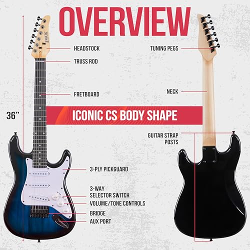 3/4 Size Electric Guitar Kit for Kids with Amp and Accessories V60944