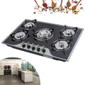 30" Gas Cooktop 5 Burner Stove Tempered Glass Gas Cooktop