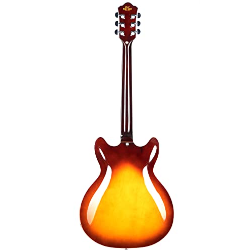 Semi-Hollow Electric Guitar with Stainless Steel Frets Red K5500