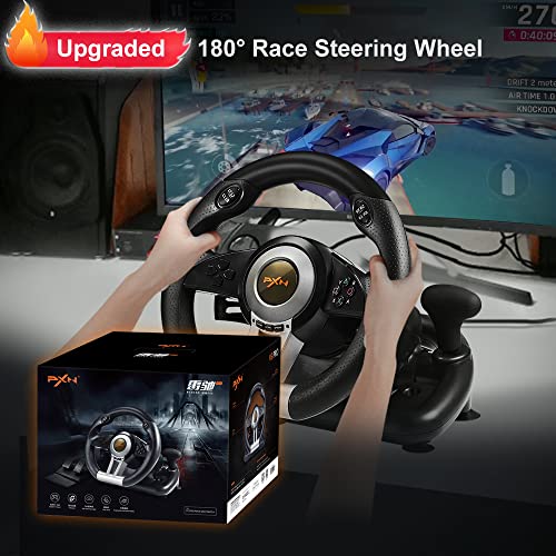 PC Racing Wheel 180 Degree USB Sim Steering Wheel with Pedals E706