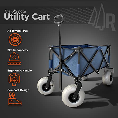 All Terrain Steel Frame Beach Wagon with 9" Pneumatic Tires, Collapsible M2474