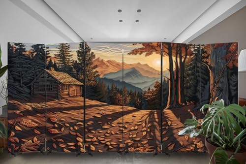 Freestanding Acoustic Room Divider with Panorama Art Print Y171933